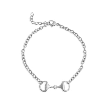 Silver Horsebit Bracelet design on a white background
