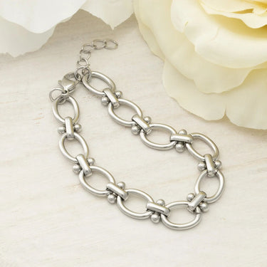 Stainles Steel Round and Bead Chain Bracelet- studio 