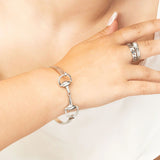 Wholesale jewelry 18K Gold PVD Stainless Steel Horsebit Buckle Bangle Bracelet - stainless model 