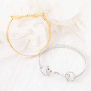 Wholesale jewelry 18K Gold PVD Stainless Steel Horsebit Buckle Bangle Bracelet - stainless and gold studio 