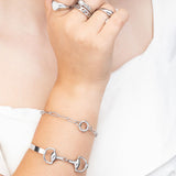 Wholesale jewelry 18K Gold PVD Stainless Steel Horsebit Buckle Bangle Bracelet - stainless model 