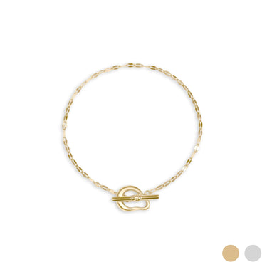 18K Gold PVD Stainless Steel Abstract Carabiner Bracelet / BRJ1150