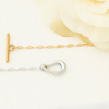 18K Gold PVD Stainless Steel Abstract Carabiner Bracelet- gold and silver studio 