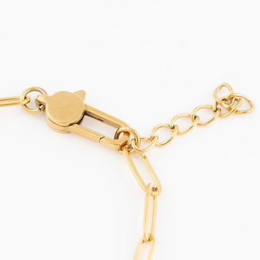 Wholesale jewelry 18K Gold PVD Stainless Steel Lock Paperclip Bracelet- gold studio/ clasp  