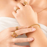 Wholesale jewelry 18K Gold PVD Stainless Steel Lock Paperclip Bracelet- gold model 