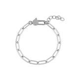 Wholesale jewelry 18K Gold PVD Stainless Steel Lock Paperclip Bracelet- stainless main 