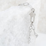 Wholesale jewelry 18K Gold PVD Stainless Steel Lock Paperclip Bracelet- stainless studio 