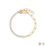 Wholesale jewelry 18K Gold PVD Stainless Steel Lock Carabiner Split Bracelet - gold main 