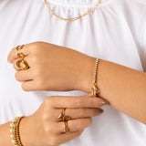 Wholesale jewelry 18K Gold PVD Stainless Steel Lock Carabiner Split Bracelet - gold model 