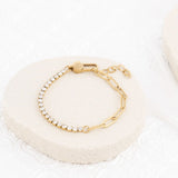 Wholesale jewelry 18K Gold PVD Stainless Steel Lock Carabiner Split Bracelet - gold studio 