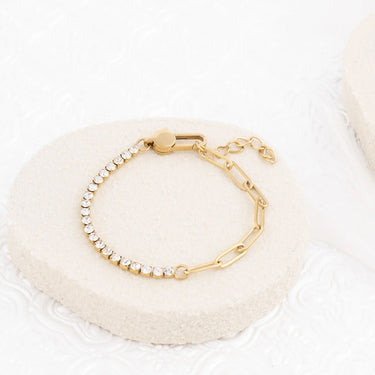 Wholesale jewelry 18K Gold PVD Stainless Steel Lock Carabiner Split Bracelet - gold studio 