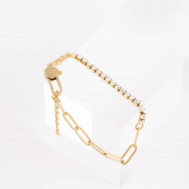 Wholesale jewelry 18K Gold PVD Stainless Steel Lock Carabiner Split Bracelet - gold studio 