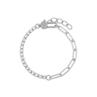 Wholesale jewelry 18K Gold PVD Stainless Steel Lock Carabiner Split Bracelet - stainless main 