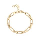 Wholesale jewelry 18K Gold PVD Stainless Steel Long & Short Link Bracelet - gold main 