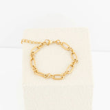 Wholesale jewelry 18K Gold PVD Stainless Steel Long & Short Link Bracelet - gold studio 