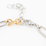 Wholesale jewelry 18K Gold PVD Stainless Steel Long & Short Link Bracelet - Mixed metal studio/ clasp  