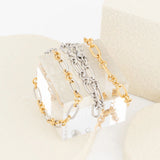 Wholesale jewelry 18K Gold PVD Stainless Steel Long & Short Link Bracelet - collection studio shot
