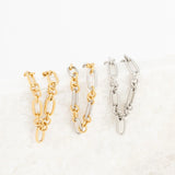 Wholesale jewelry 18K Gold PVD Stainless Steel Long & Short Link Bracelet - collection studio shot 