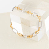 Wholesale jewelry 18K Gold PVD Stainless Steel Long & Short Link Bracelet - mixed metal studio 