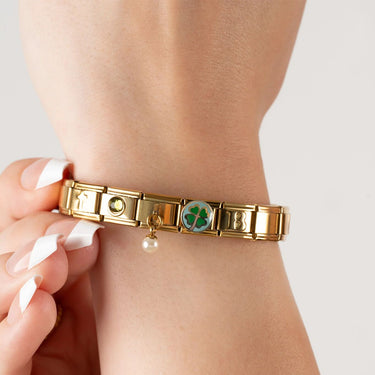 Wholesale jewelry 18K Gold PVD Stainless Steel Cross Italian Charm- model