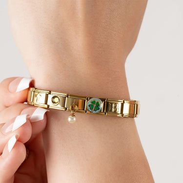 Wholesale jewelry 18k Gold PVD Stainless Steel Charm Connector Italian Charm- model 