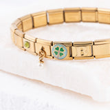 Wholesale jewelry 18k Gold PVD Stainless Steel Charm Connector Italian Charm- studio 
