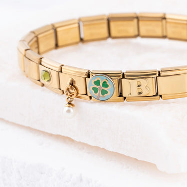 Wholesale jewelry 18k Gold PVD Stainless Steel Charm Connector Italian Charm- studio 