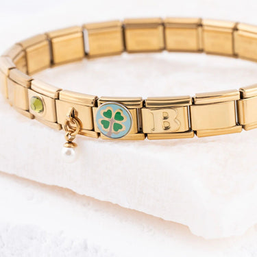 Wholesale jewelry 18k Gold PVD Stainless Steel Initial Italian Charm- studio