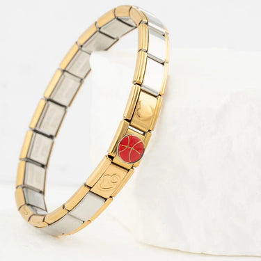 Wholesale jewelry 18K Gold PVD Stainless Steel Double Heart Italian Charm- studio