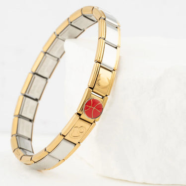 Wholesale jewelry 18K Gold PVD Stainless Steel Basketball Italian Charm - studio