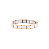 Wholesale jewelry 18K Gold PVD Stainless Steel Italian Charm Bracelet- mixed metal main 