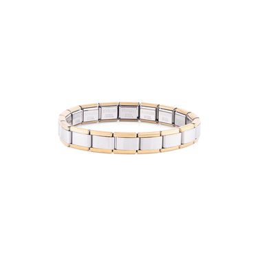 Wholesale jewelry 18K Gold PVD Stainless Steel Italian Charm Bracelet- mixed metal main 