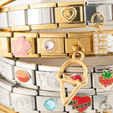 Wholesale jewelry 18K Gold PVD Stainless Steel Football Italian Charm- collection studio