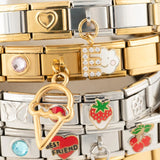 Wholesale jewelry 18K Gold PVD Stainless Steel Cherry Italian Charm - collection studio