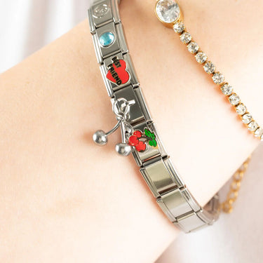Wholesale jewelry 18k Gold PVD Stainless Steel Charm Connector Italian Charm- model 