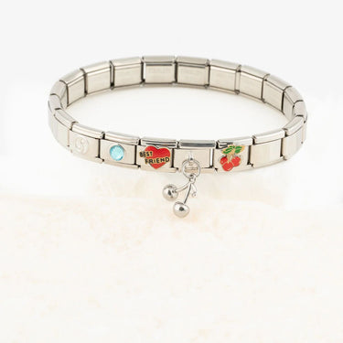 Wholesale jewelry 18K Gold PVD Stainless Steel Cherry Italian Charm - studio