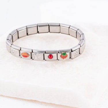 Wholesale jewelry 18K Gold PVD Stainless Steel Strawberry Italian Charm- studio