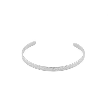 Wholesale jewelry Stainless Steel Hammered Cuff Bracelet- main 5mm