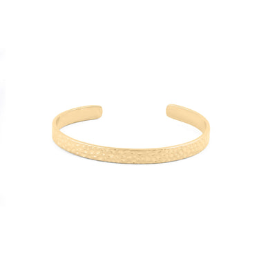 Wholesale jewelry 18K Gold PVD Stainless Steel Hammered Cuff Bracelet - 7mm main 