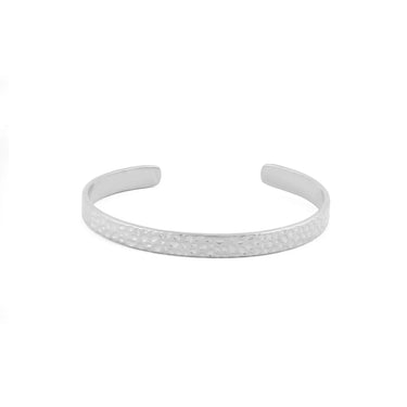 Wholesale jewelry Stainless Steel Hammered Cuff Bracelet- main 7mm