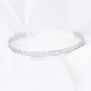 Wholesale jewelry Stainless Steel Hammered Cuff Bracelet- studio 
