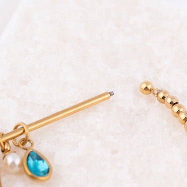 Wholesale jewelry 18K Gold PVD Stainless Steel Beaded Stretch Charm Holder Bracelet - gold studio 3mm