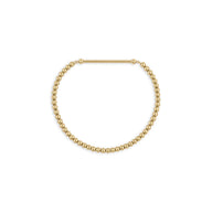Wholesale jewelry 18K Gold PVD Stainless Steel Beaded Stretch Charm Holder Bracelet - gold main 3mm