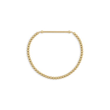 Wholesale jewelry 18K Gold PVD Stainless Steel Beaded Stretch Charm Holder Bracelet - gold main 3mm