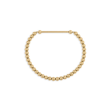 Wholesale jewelry 18K Gold PVD Stainless Steel Beaded Stretch Charm Holder Bracelet - gold main 4mm