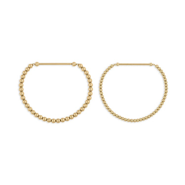 Wholesale jewelry 18K Gold PVD Stainless Steel Beaded Stretch Charm Holder Bracelet - gold main 3mm and 4mm