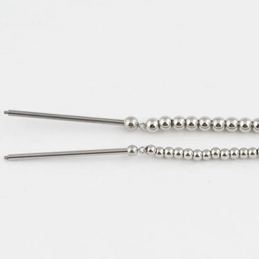 Wholesale jewelry Stainless Steel Beaded Stretch Charm Holder Bracelet - studio 3mm and 4mm 