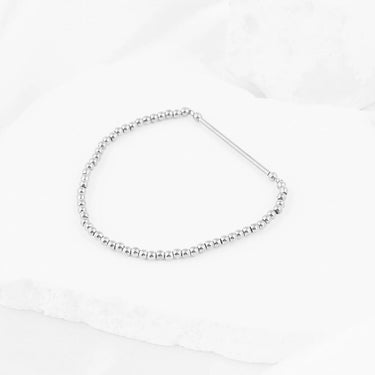 Wholesale jewelry Stainless Steel Beaded Stretch Charm Holder Bracelet - 3mm studio 