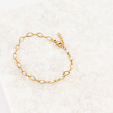 Wholesale jewelry 18K Gold PVD Stainless Steel Glass Pearl Chain Bracelet- gold studio 