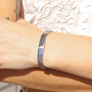 men's stainless steel blank bracelet